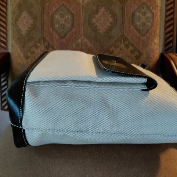 Vintage Kate Spade Canvas and Black Leather Handbag, Made in Italy - Picture 8 of 8